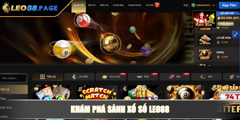Khám phá sảnh Xổ Số LEO88